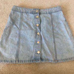 Button Up Denim Skirt